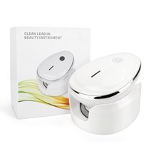 2in 1 페이셜 클렌징 브러시 음파 가열 진동 깊은 모공 마사지 피부 리프팅 타이트닝 뷰티, 01 WHITE