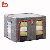 Laz 패브릭 리빙박스 수납정리함 66L/100L 옷정리, 밝은 회색, 100L