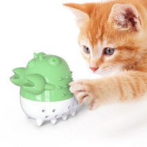 애완 고양이 박하 복어 자화자화 물고기 고양이 실리콘 칫솔 고양이 물어뜯고 놀며 갉아먹으며 이빨 갈이봉 고양이 놀리기, 녹색과 흰색