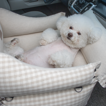 강아지 카시트 고양이 카시트 깔끔 커버분리형 리토가토 린넨 체크 / 카시트+안전고리1세트