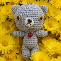 코바늘하나면돼 키링고양이인형 2 아미구루미 코바늘 손뜨개 DIY 키트 인형패키지, 사파이어