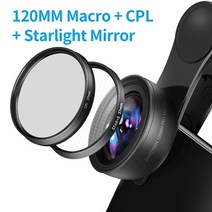 핸드폰망원렌즈 스마트폰망원경 카메라악세사리 martvsen 120mm 매크로 렌즈 iphone samsung andriod 용 전문 5k hd 10x 슈퍼 매크로 범용 클립, 은