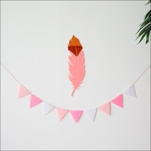 [오드바니] 컬러 펠트 가랜드, 1.소녀감성(핑크+베이비핑크+화이트)