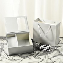 선물 종이 상자 쇼핑백 세트 선물, 선물상자+쇼핑백세트(그레이)