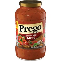 Prego Pasta Sauce Italian Tomato Sauce Flavored with Meat 프레고 토마트 파스타 소스 680g X 4개, Single