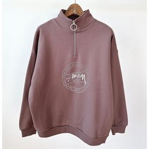 스투시 1/4 ZIP 맨투맨 ST127302 브라운 WOMENS