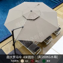 횡단보도그늘막 방수 주택 테라스 파라솔타격봉 우산, 4미터 원형 초대형