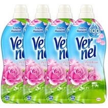 버넬 고농축 섬유유연제 와일드로즈 1.7L X 4