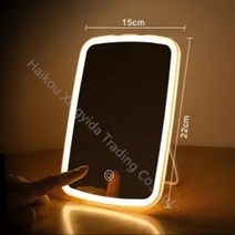 led 화장거울 휴대용 소형 화장거울, 삼색광, 흰색