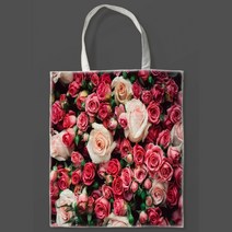 그림 에코백 프린트 여성가방 핑크장미 꽃 FW-010