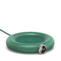 USB 머그 컵 받침대 머그워머 온도유지 보온접시 컵 워머 전 10W USB 난방 음료 커피 차 우유 머그잔 매트 타이밍 미끄럼 방지 조절 물병 코스터 휴대용 사무실 책상용 겨, 협력사, 녹색