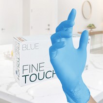 파인터치 블루 니트릴장갑 XL 라텍스 일회용 쉐프 요리 미용 세차 장갑, 특대(XL) 이상, 1박스, 100매입