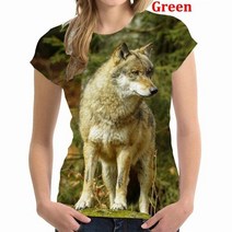 여름 남성 티셔츠 멋진 늑대 3D 프린트 남성용 반팔 여성 패션 울프 동물 블라우스 상의