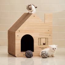 야오미 고양이 노르딕 우드 하우스 스크래쳐