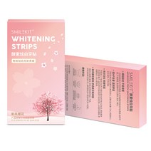 벚꽃 흰 이빨을 드러내다. 프로페셔널 화이트 치아 효소 밝은자물쇠 흰이빨붙이 화이트닝 패치, 1 갑