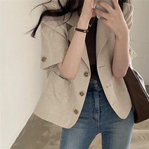 여름 여성 여름자켓 반팔 자켓 정장점퍼 린넨 가디건 슬림핏