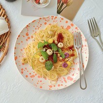 프레포유 마블 그릇 점박이그릇 파스타그릇 예쁜 브런치 접시, 블루소다