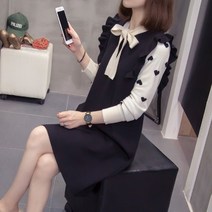 브이넥 긴팔 원피스 2022 스타일리쉬 봄가을 빅사이즈 여성의류 인싸템 슬림핏 작은 키 뚱뚱한 점프슈트 3666436865