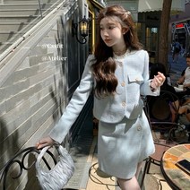 토끼 밀크 미시 블루 세트 여성 가을