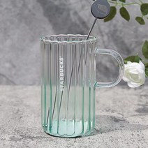 스타벅스 그라데이션 유리컵 360ML, 보라색 컵+스푼