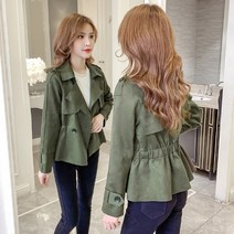 여성 데일리 숏 트렌치코트 크롭 야상 사파리 데이트룩 학생 빅사이즈T18