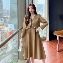 RM 가을원피스 9월하객룩 하객 돌잔치 원피스 봄 프렌치 엘레강스 숏코트+나시 스커트 투피스 여원피스 세트