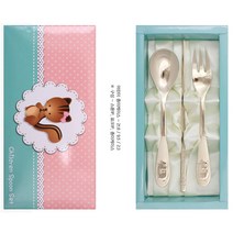 제노바 어린이 복돼지 티타늄 스푼 3종 (숟가락 포크)