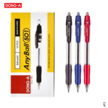 동아 애니볼 유성 볼펜 0.5 mm (12개입 1세트), 검정
