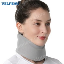 VELPEAU-목 버팀대 스폰지 경부 및 척추 압력 완화 뒷 목 칼라 조절 가능한 지지대 남성 여성용, L-9CM