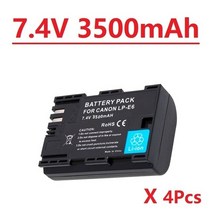 7.4V 3500mAh LP-E6 배터리 + 충전기 캐논 용 EOS 6D 7D 5D 마크 II IV 80D 90D R5 R6 XC10 XC15, 07 4 Battery