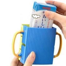 PKFARM 1+1 영유아 컵홀더 팩우유 음료 홀더 손잡이컵, 2개, *블루