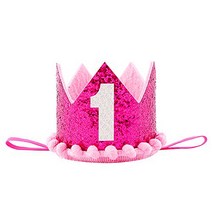 Petsidea Pet First 1 2 Birthday Crown Hat for Dog Doggy Cat Kitty Pig Birthday Party Photo Prop (Gil