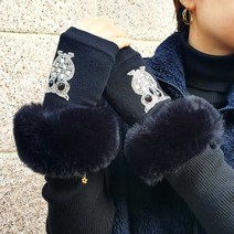 부엉이 핸드워머 여성겨울장갑 퍼장갑 반장갑 운전용장갑 손토시 워머 여자반장갑