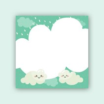 피에스준 예쁜 떡메모지 디자인 모음 메모지, 1개, 떡메 063. 구름 캐릭터 디자인