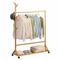 HZ473 원목 이동식 행거 일반형 2colors, 월넛
