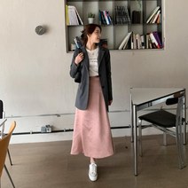 마롱패션 롱 스커트 뒷 밴딩 여성 S245