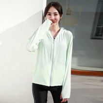 Jifang 자외선 차단 의류 여성용 여름 야외 승마 피부 얼음 실크 느슨한 후드 스포츠 짧은 재킷 운전 차양 태양 보호 긴팔 일반 코드 - 라이트 그린 (85-140 고양이에 적
