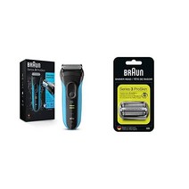 Braun 브라운 전기 시리즈 3 정밀 트리머 충전식 남성용 습식 건식 호일 면도기 블루, Shaver w/ 32S Replacement Head