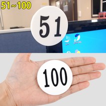 넘버링 원형 60mm 아크릴 숫자 51~100 1P, 제품선택, 80
