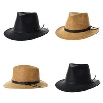 인디아나 존스 카우보이 인조가죽 모자 남자카우보이모자 가죽중절모