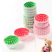 이홈베이킹 체크원형 코팅 반찬컵 40mm 녹색, 100매입, 1개