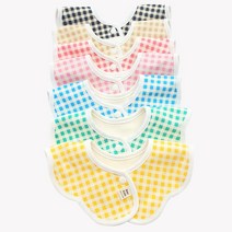 BayKids 무형광 체크 롤링 턱받이 7종세트