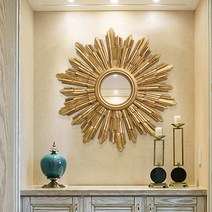 골드 베네치아 거울 현관 세면대 화장대 욕실 호텔 인테리어 엔틱 빈티지, 90x90CM