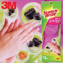 3M 스카치 황토숯 고무장갑 3종류/황토숯고무장갑/3M고무장갑/황토고무장갑/3M황토고무장갑/쓰리엠고무장갑, 3M 황토숯 고무장갑(소)