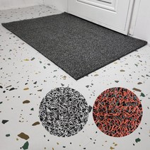 업소용 베란다 바닥 고무 투톤 코일 매트 인테리어 롤 현관 발 카페트, 120cm x 150cm, 블랙&레드, 1개
