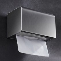 온통온유 미니 사각 스텐 핸드타올 케이스 키친타올 홀더 미용티슈 페이퍼타올 디스펜서, 유광스테인리스+볼트 스티커, 1세트