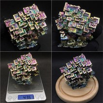 비스무트 무지개금속 비스무스 천연원석 비스무트결정 큐브, 그린X0403-436.1g