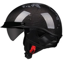 반모헬멧 바이크헬멧 소두핏 클래식 레트로 DOT Carbonfiber 오토바이 독일 Casco 일본식 모토 오픈 하프 페이스 헬기 바이커 파일럿 맨, 74.b19 - L