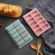 레고 빌딩 블록 실리콘 초콜릿 몰드 푸딩 젤리 아이스 트레이, 10홀 블록 실리콘 몰드 [랜덤 컬러}