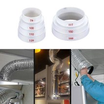 창문환풍기 창문형환풍기 화장실환풍기교체 범용 배기 호스 어댑터 Pvc 커플 링 파이프 커넥터 피팅 직경 80200mm 공기 환기 시스템 용 덕트 감속기, [01] A